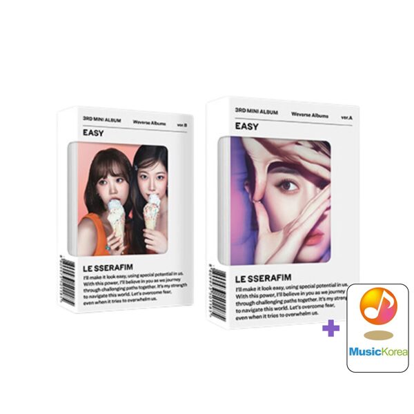 LE SSERAFIM - 3rd Mini Album [EASY] (Weverse Ver.) + MusicKorea Photocard