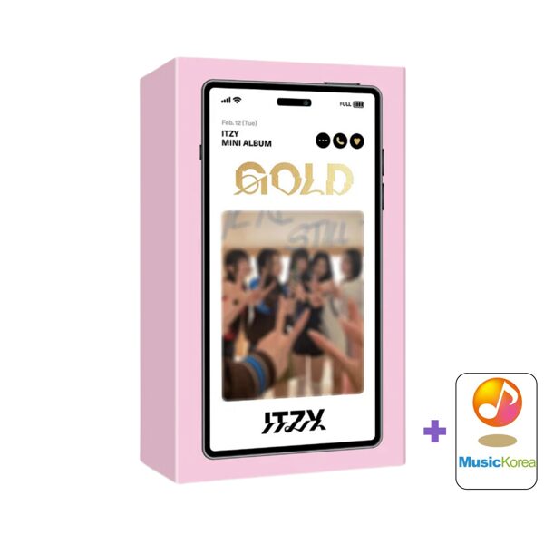 ITZY - 9th Mini Album [GOLD] (Phone Box Ver.) + MusicKorea Photocard